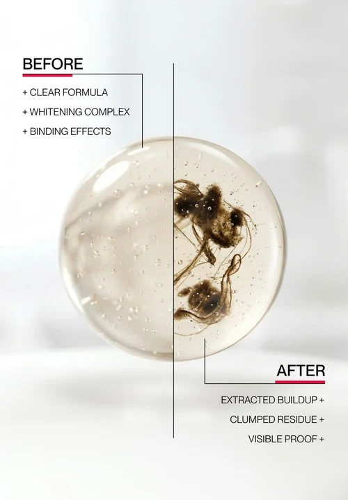 Before and after comparison of residue in a dish